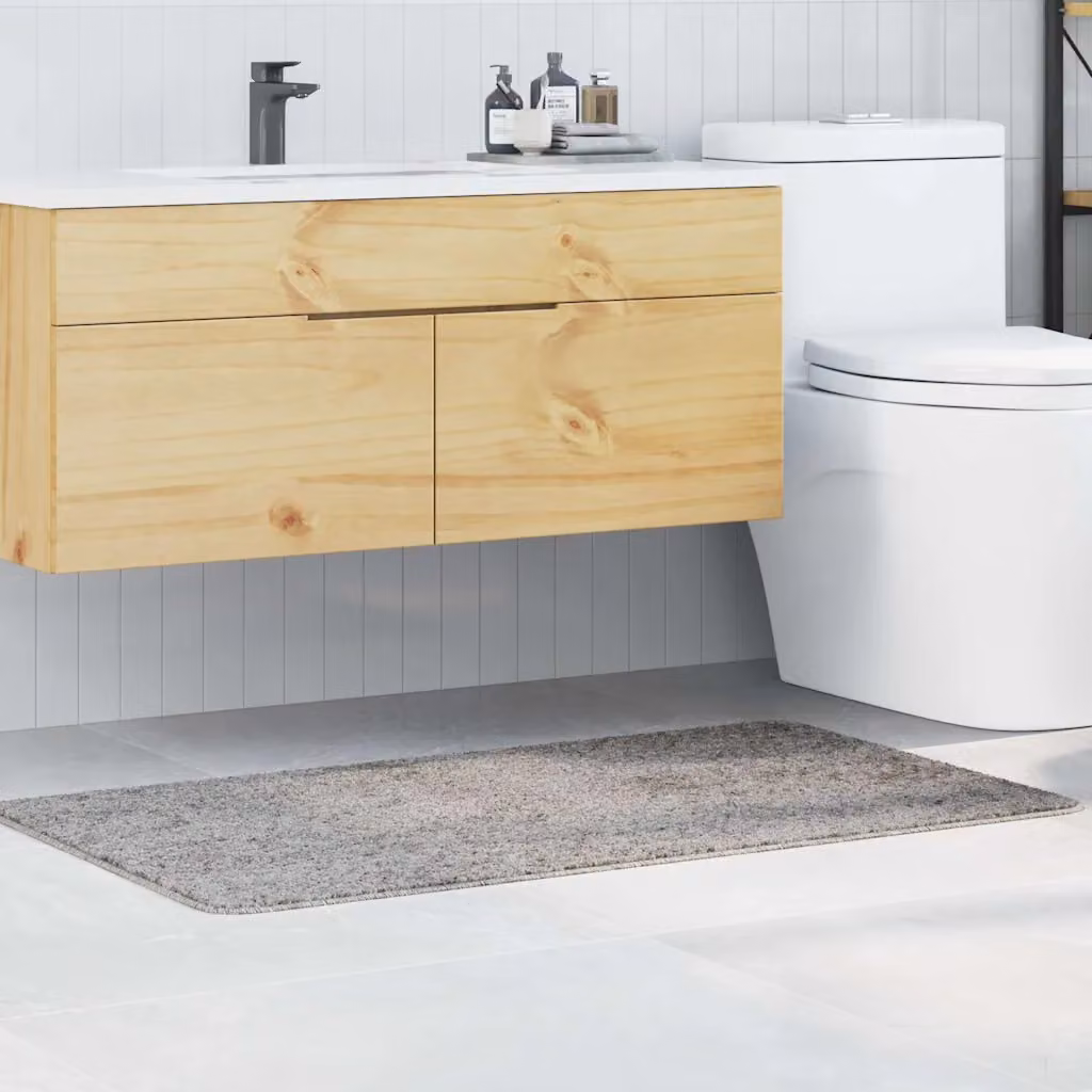 Tappetino da bagno antiscivolo e lavabile vidaXL Grigio L 70 cm x P 120 cm
