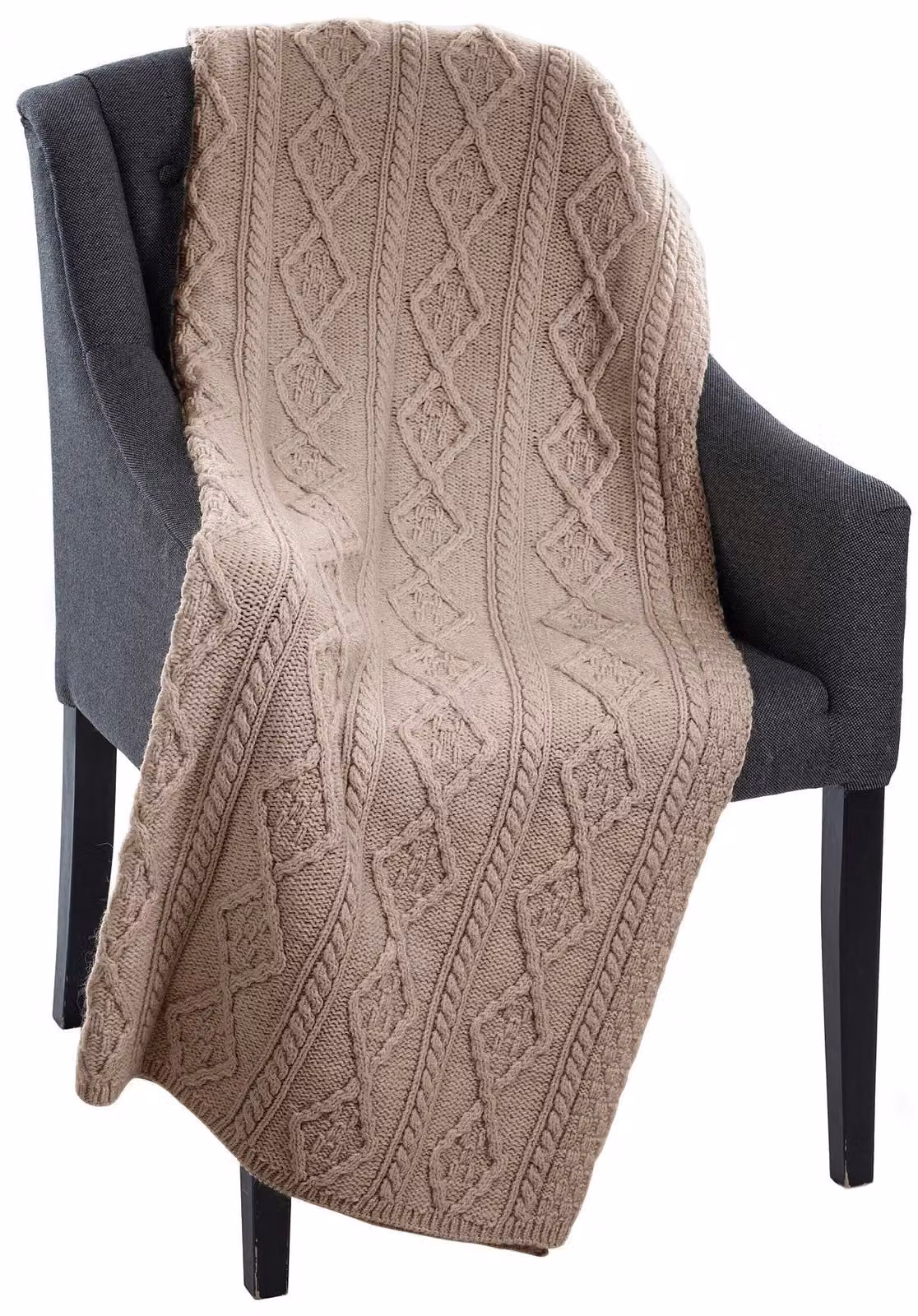 Coperta in Lana, 60x40 pollici, colore naturale/beige, morbida e calda