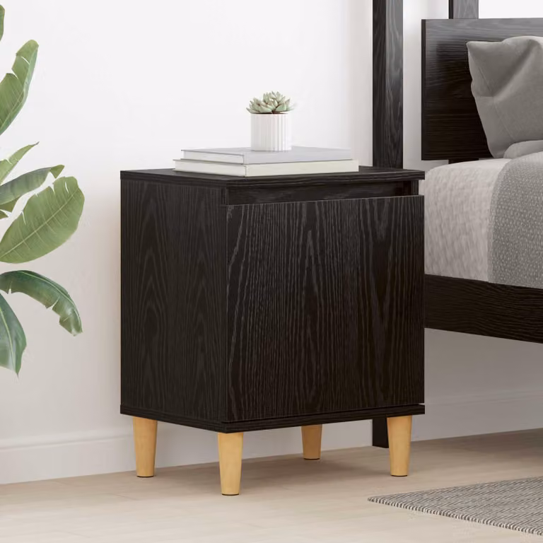 vidaXL Armadio da Notte Moderno in Legno MDF Nero L: 40 cm, P: 30 cm, H: 50 cm