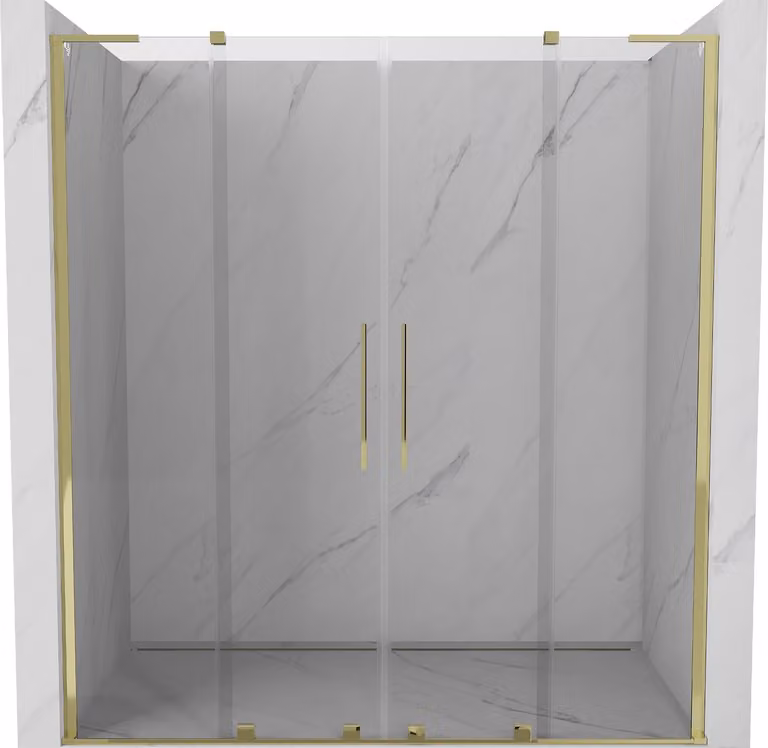 Mexen Velar L Duo porta doccia scorrevole 200 cm, trasparente, dorato - 871-200-003-02-50