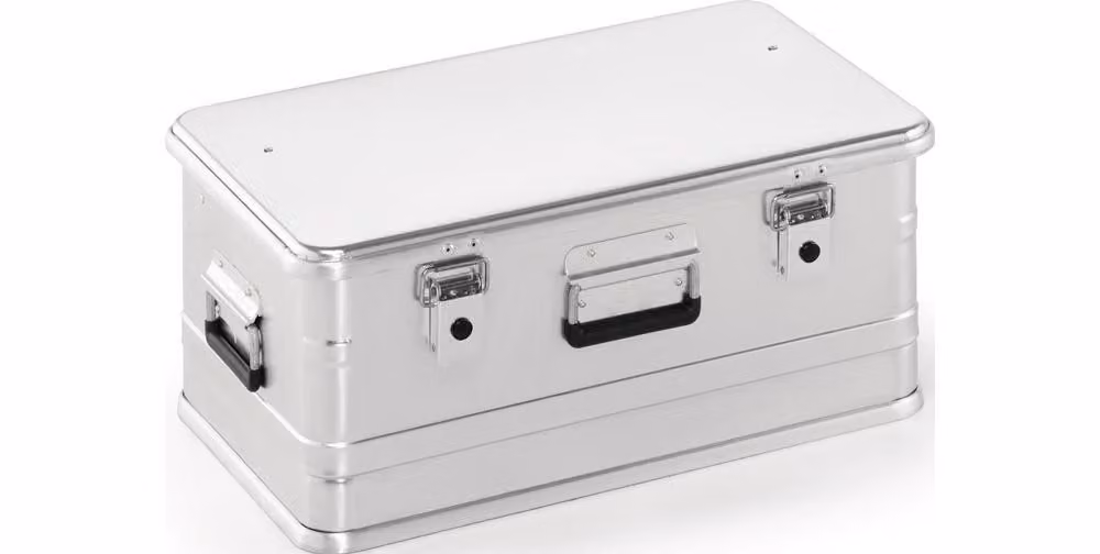 Cassetta in alluminio con serrature a leva incernierate con fori L 582 x L 385 x H 262 mm 47 l - C47