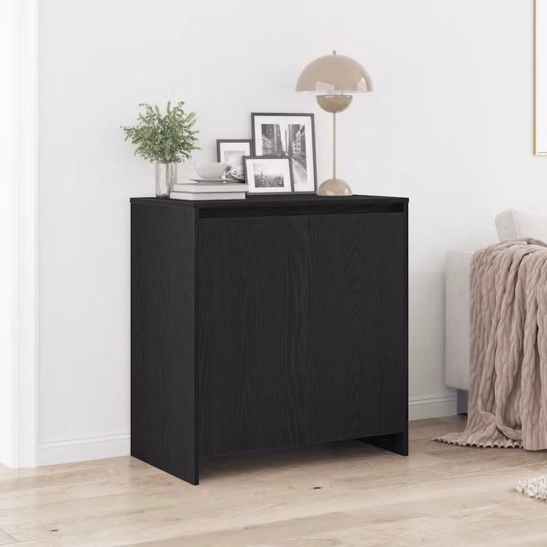Credenza vidaXL in legno di acacia nero con design minimalista L: 70 cm, P: 41 cm, H: 75 cm