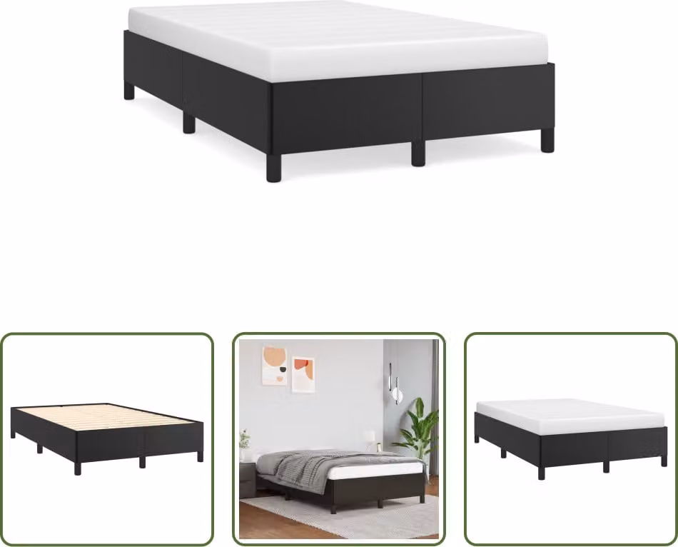 The Living Store struttura letto nera 120x190 cm in ecopelle