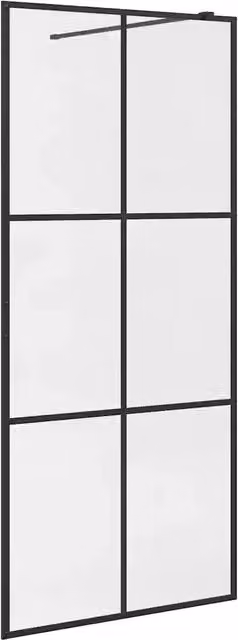 Parete per Doccia Walk-in DESIGN IN in Vetro Trasparente ESG con Profilo Nero L: 90 cm, H: 195 cm, CFW3189721