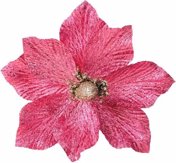 Fiori per l'albero di Natale - Magnolia fucsia su uno stelo lungo 21 cm