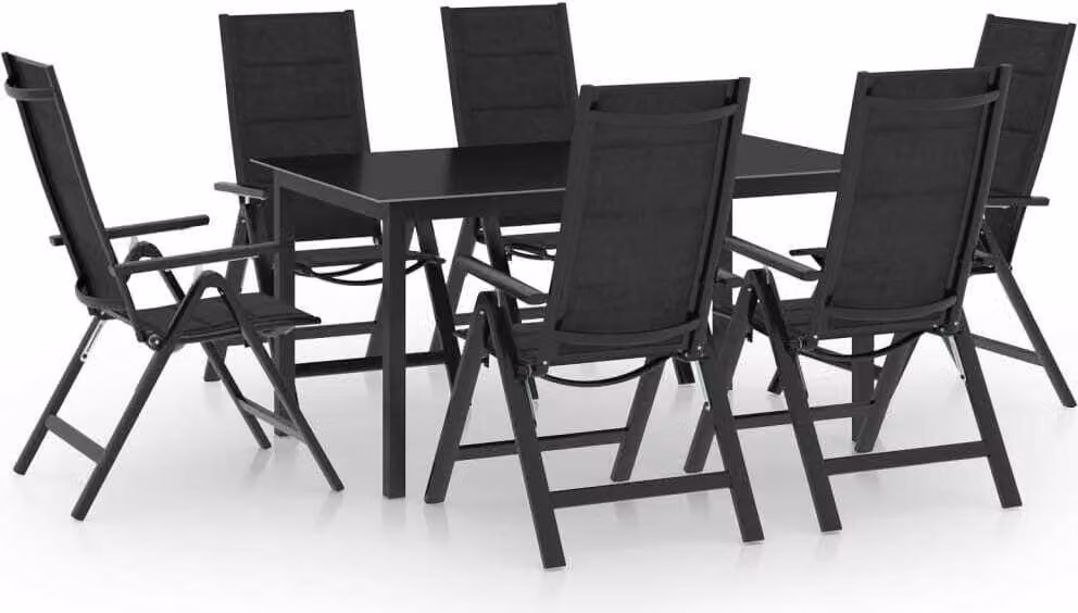 The Living Store Set da pranzo da giardino 7 pezzi alluminio antracite