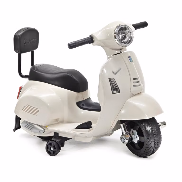Vespa Elettrica Tu Giochi per Bambini Bianca con Luci e Musica, Età 18+ Mesi, L/P/H: 52 x 38 x 66,5 cm