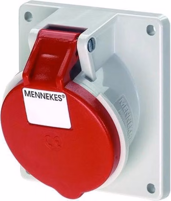 Scatola di contatto CEE Mennekes con presa per installazione esterna a vista, colore rosso, grado di protezione IP44, in plastica