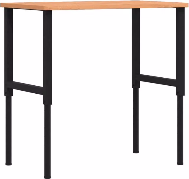 Banco da Lavoro Rettangolare in Legno di Faggio CFW3458998 con Altezza Regolabile, L: 100 cm, P: 60 cm, H: 71,5-98 cm