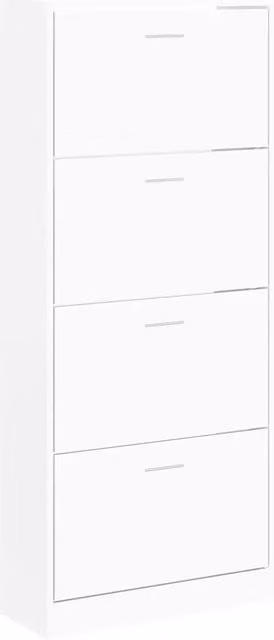 Scarpiera | Mobile per scarpe Bianca 63x24x147 cm in Legno Multistrato