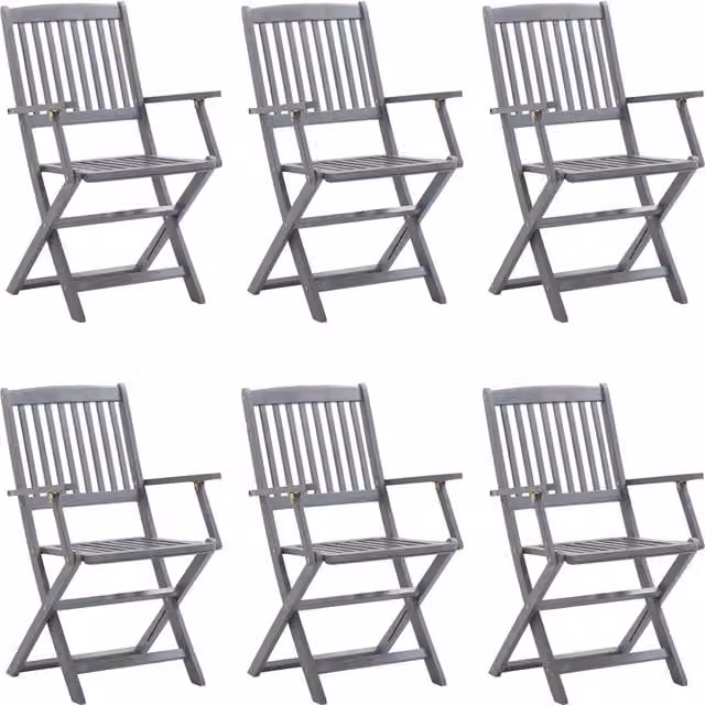 Sedie Pieghevoli 6 pz con Cuscini Massello Acacia 3065420