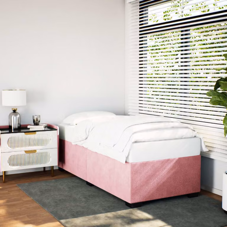vidaXL Giroletto in Velluto Rosa L 200 x P 80 cm