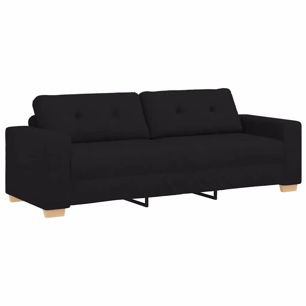 Divano a 3 posti moderno vidaXL in tessuto nero L: 220 cm, P: 78 cm, H: 80 cm – 2