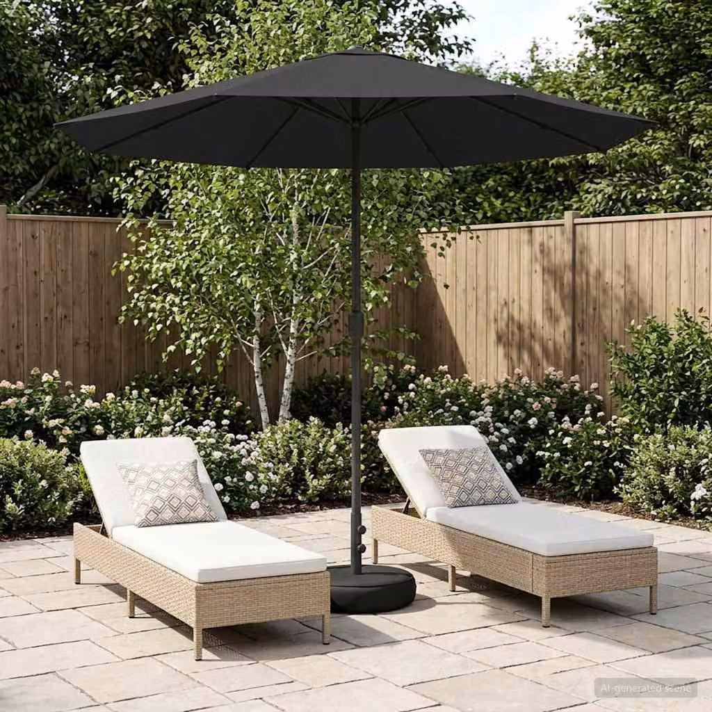 Maison Exclusive - Ombrellone da giardino con base, forma rettangolare, 2,3 x 2,3 m, in poliestere
