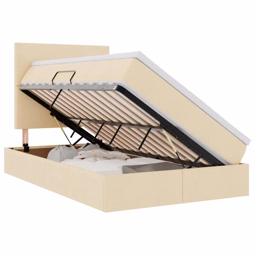 Letto con contenitore e illuminazione LED vidaXL in beige con porta USB L/P/H: 120 x 200 x 204 cm – 2