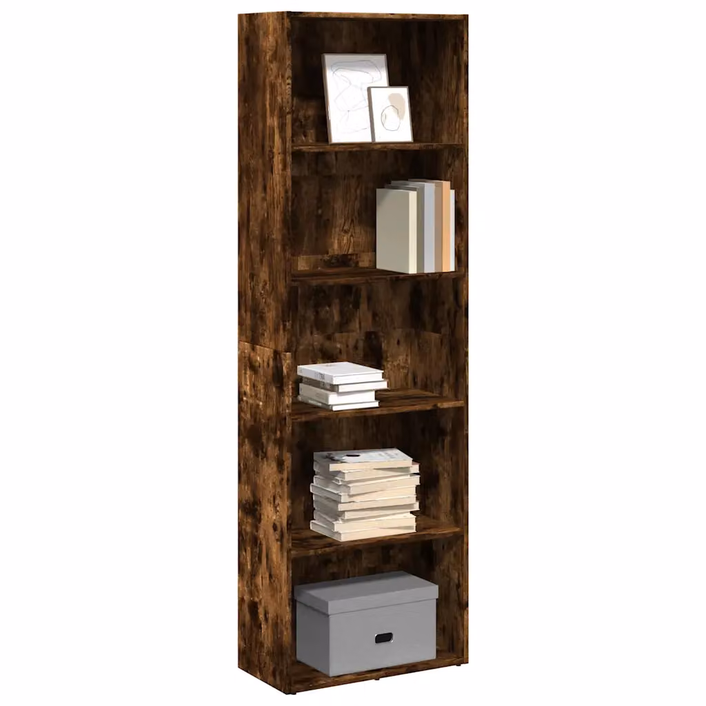Libreria moderna vidaXL in legno marrone con pannello posteriore L: 60 cm, P: 30 cm, H: 189 cm