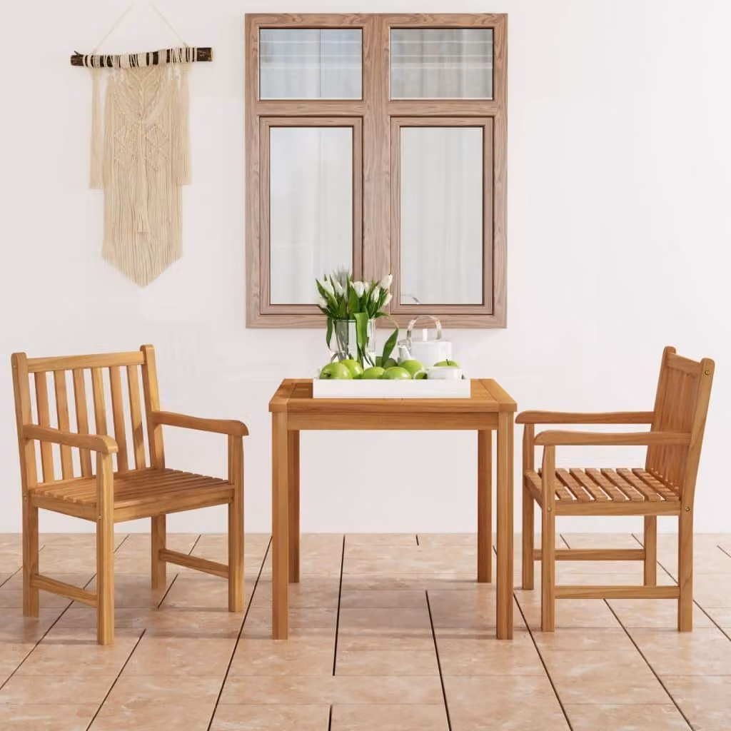 Maison Exclusive - Set da pranzo da giardino 3 pezzi 80 x 80 cm in legno massello di teak