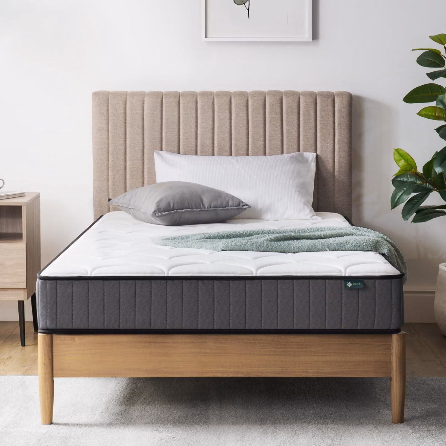 Materasso ibrido con bordo superiore, dimensioni 80x190x20 cm, colore bianco, per letto singolo
