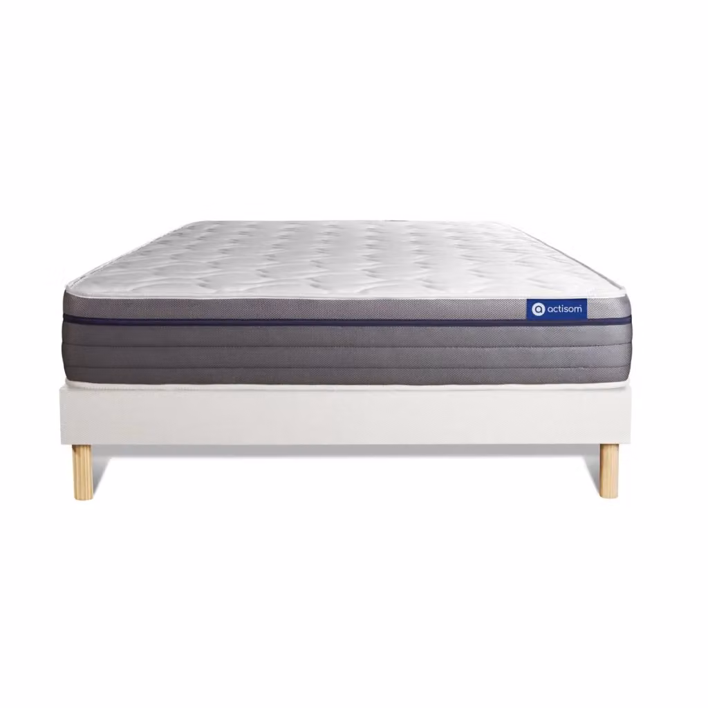 Kit rete e materasso Actimemo Zen bianco con memory foam bilanciato L: 130 cm, P: 190 cm, H: 26 cm – 2