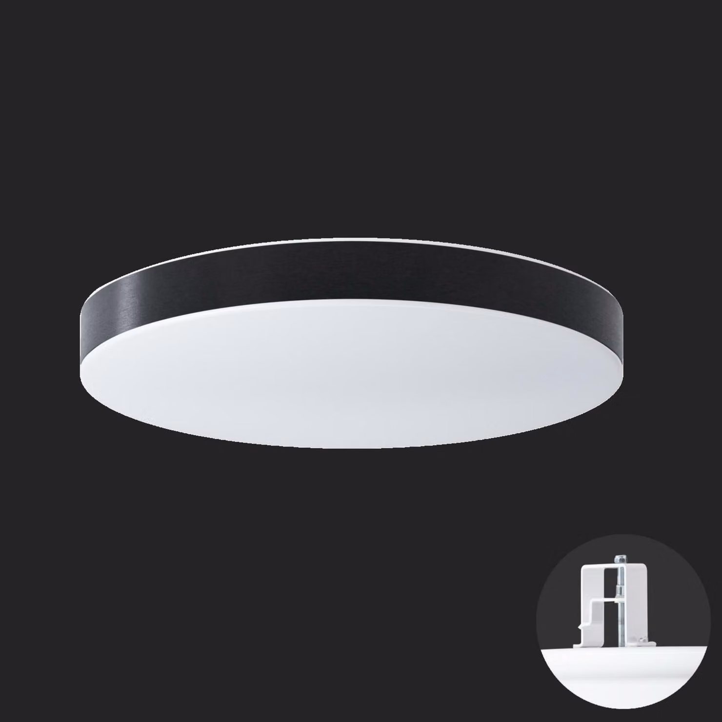 OSMONT DEL69382 DELIA CV3 apparecchio a soffitto/parete in plastica semiflessibile bianco / bianco - nero IP44 3000 K 49W LED combinazione di emergenza 3 h