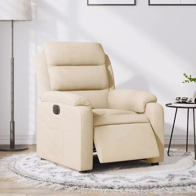 Poltrona Reclinabile Elettrica vidaXL in Tessuto Beige con Braccioli e Funzione Auto-Return per il Soggiorno