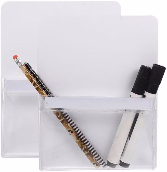 Buste magnetiche in PVC, trasparenti, riutilizzabili, per l'ufficio e la scuola