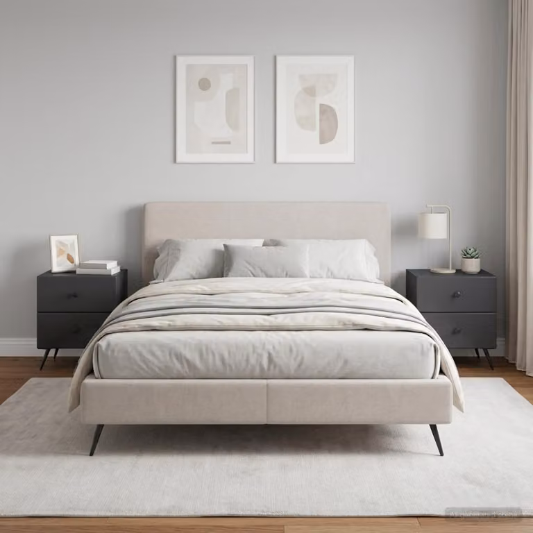 Set di 2 Armadi da Notte vidaXL Moderni in Nero Opaco L: 43 cm, P: 34,5 cm, H: 47,5 cm