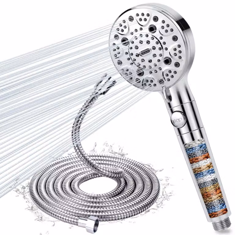 Doccia a mano con tubo da 2 metri e 9 tipi di getto