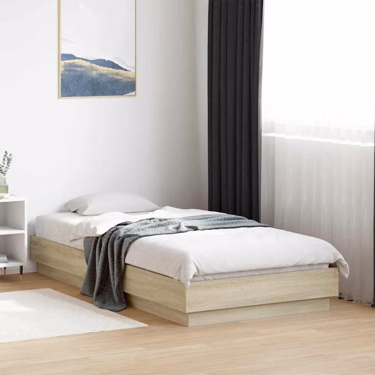 vidaXL Giroletto senza Materasso in Rovere Sonoma e Truciolato, L/P/H: 190 x 90 x 23 cm