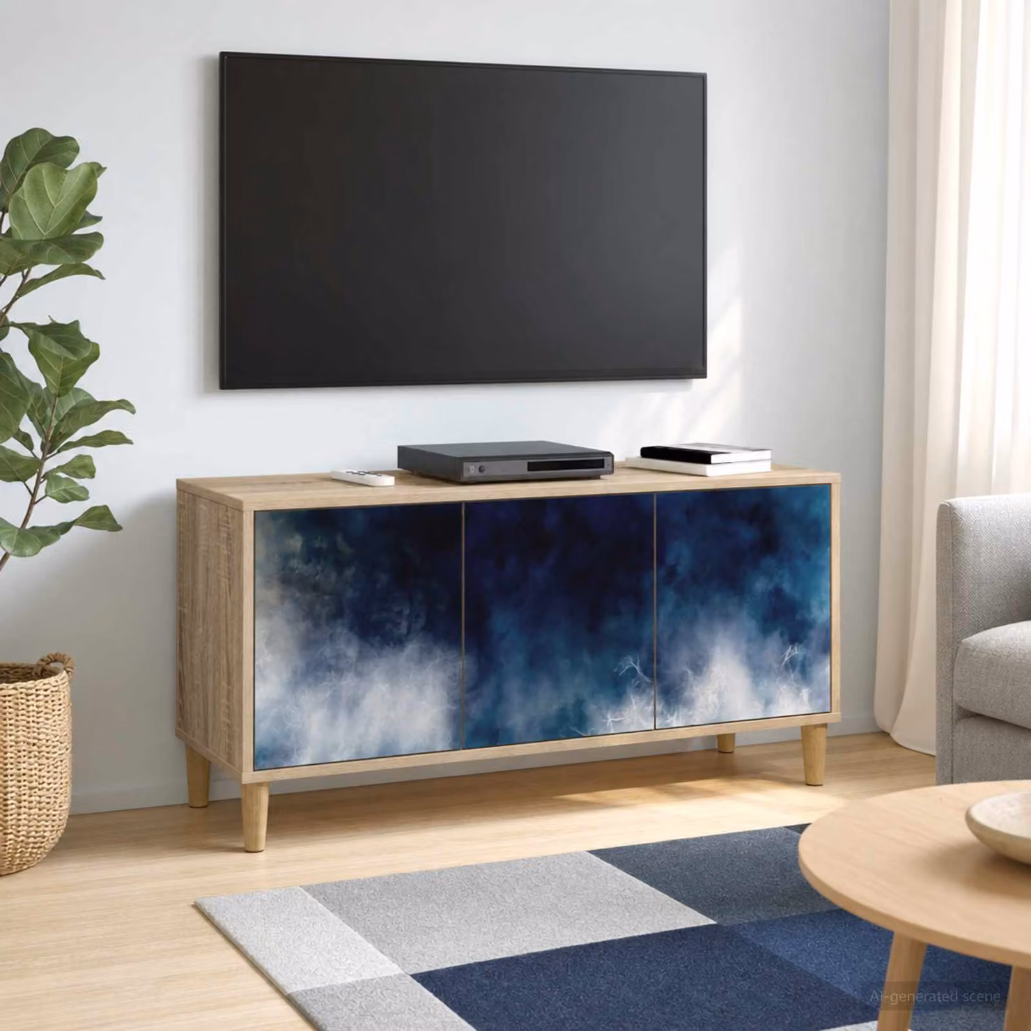 Mobile TV RAALTE vidaXL in legno Sonoma marrone L 102 x P 33 x H 50 cm