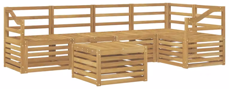 Set di divani da esterno, 6 pezzi, colore bianco, dimensioni 59 x 59 x 37 cm