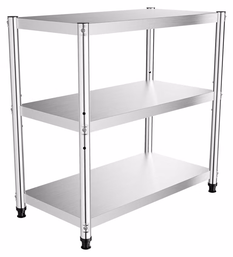 Ripiano portaoggetti da cucina con 3 ripiani - Sistema di stoccaggio regolabile, dimensioni 80x40 cm