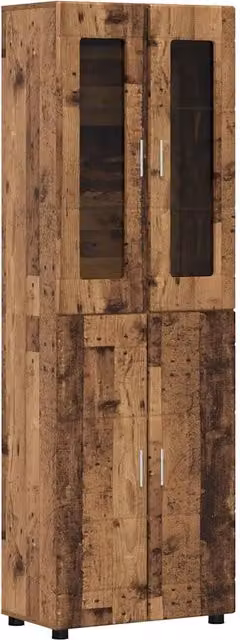 Credenza | Madia | Buffet da pranzo | Armadio da pranzo con lo scaffale FLORIN Legno vecchio 60 x 35 x 182 cm