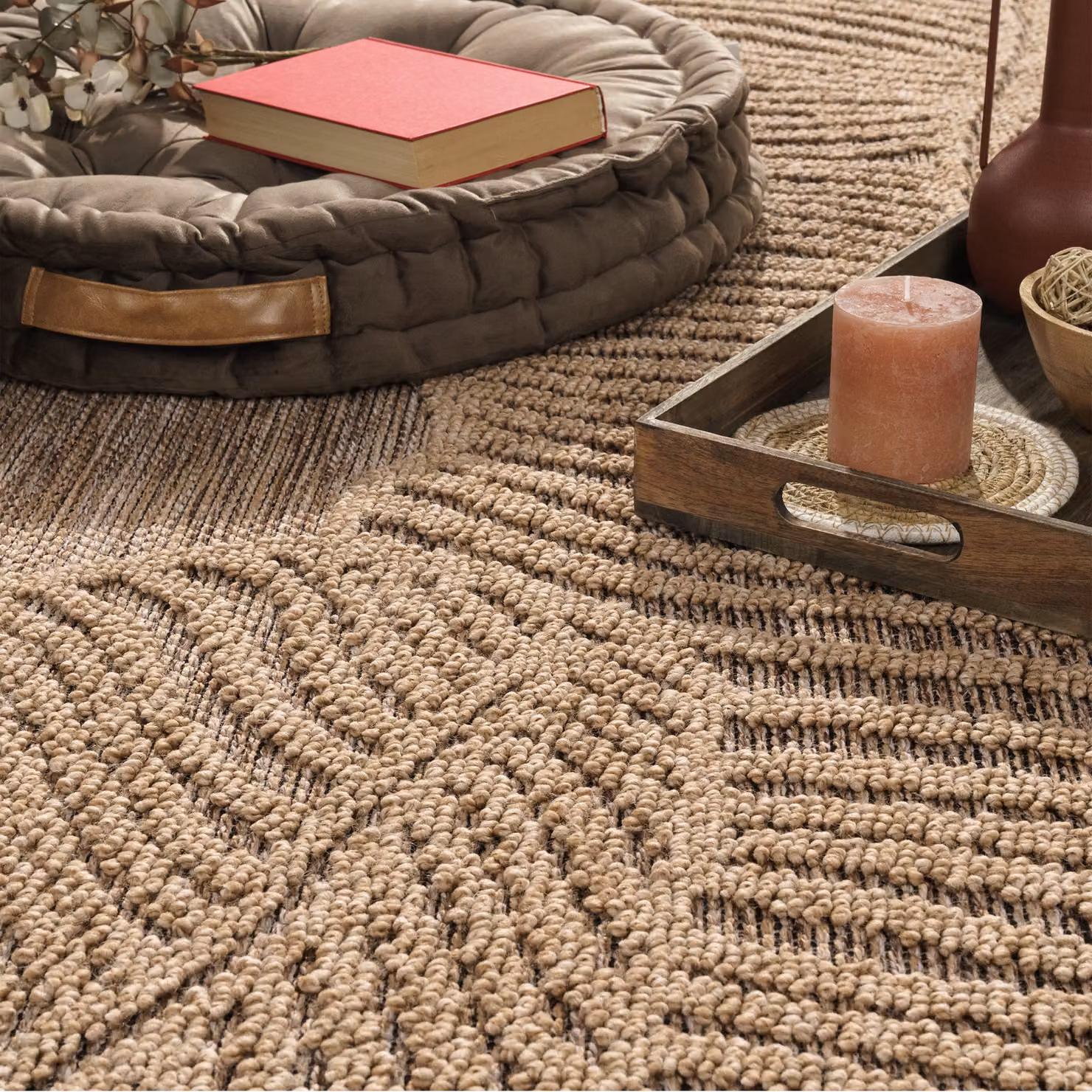 Tappeto Colonia beige per interni ed esterni con motivo floreale L: 150 cm, P: 80 cm – 3