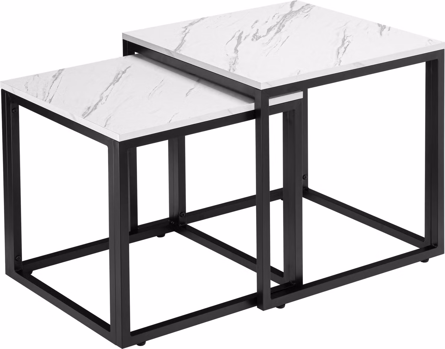 Set di tavolini PRAVEN in marmo bianco