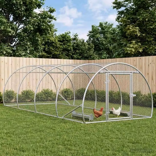 Pollaio Argento 400 x 150 x 100 cm Acciaio zincato 3434661