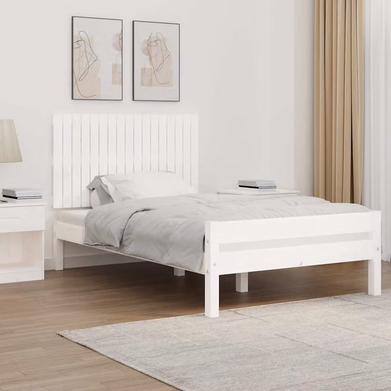 Testiera da parete vidaXL in legno massello di pino bianco, L 108 x P 3 x H 60 cm
