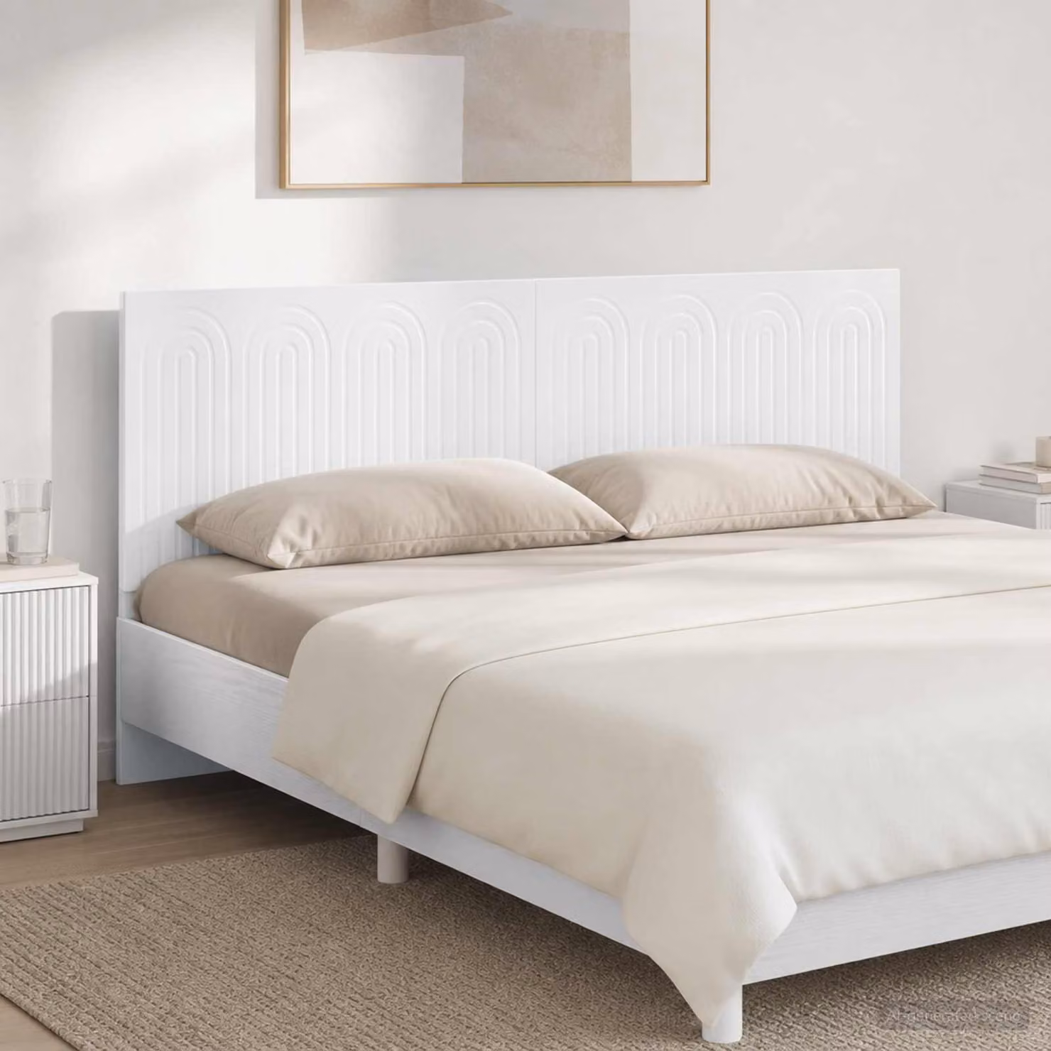 Testiera da muro vidaXL ALKMAAR in legno ingegnerizzato bianco lucido