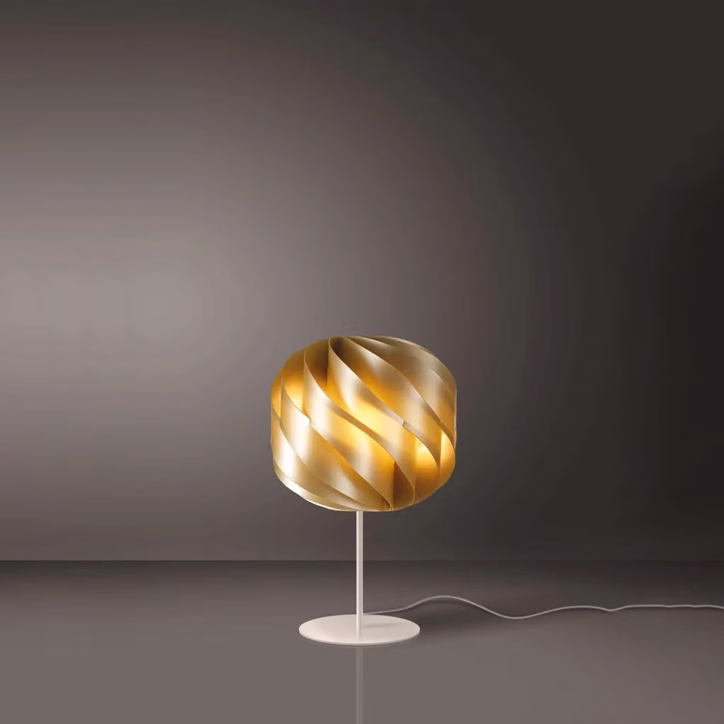 Lampada da scrivania moderna Polilux New Gold Linea Zero in metallo e plastica con luce E27 color oro e bianco – 2
