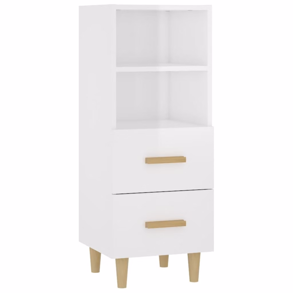 Credenza 34,5x34x90 cm in Legno Multistrato Bianco Lucido
