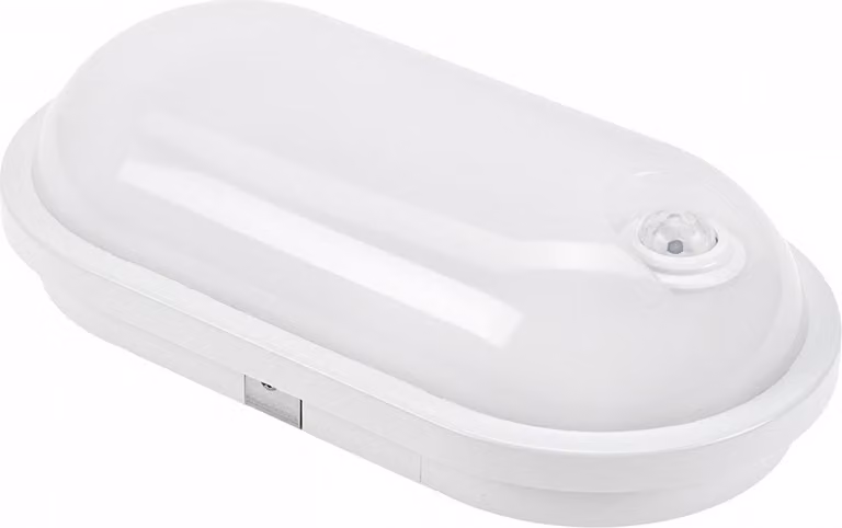 Spectrum LED Lampada da esterno a parete, bianca, ovale, IP54, 20 W, 2300 lm, bianco neutro 4000 K, con sensore di movimento