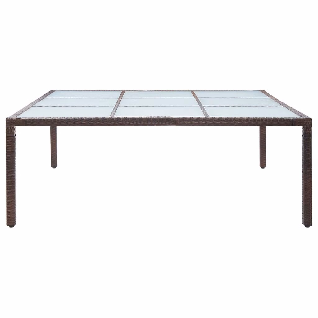 Tavolo da Giardino Marrone 200x200x74 cm in Polyrattan