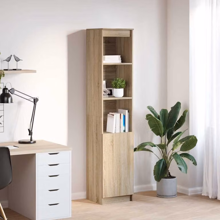 Credenza moderna vidaXL in legno Rovere Sonoma marrone, L/P/H: 37,5 x 20 x 180 cm