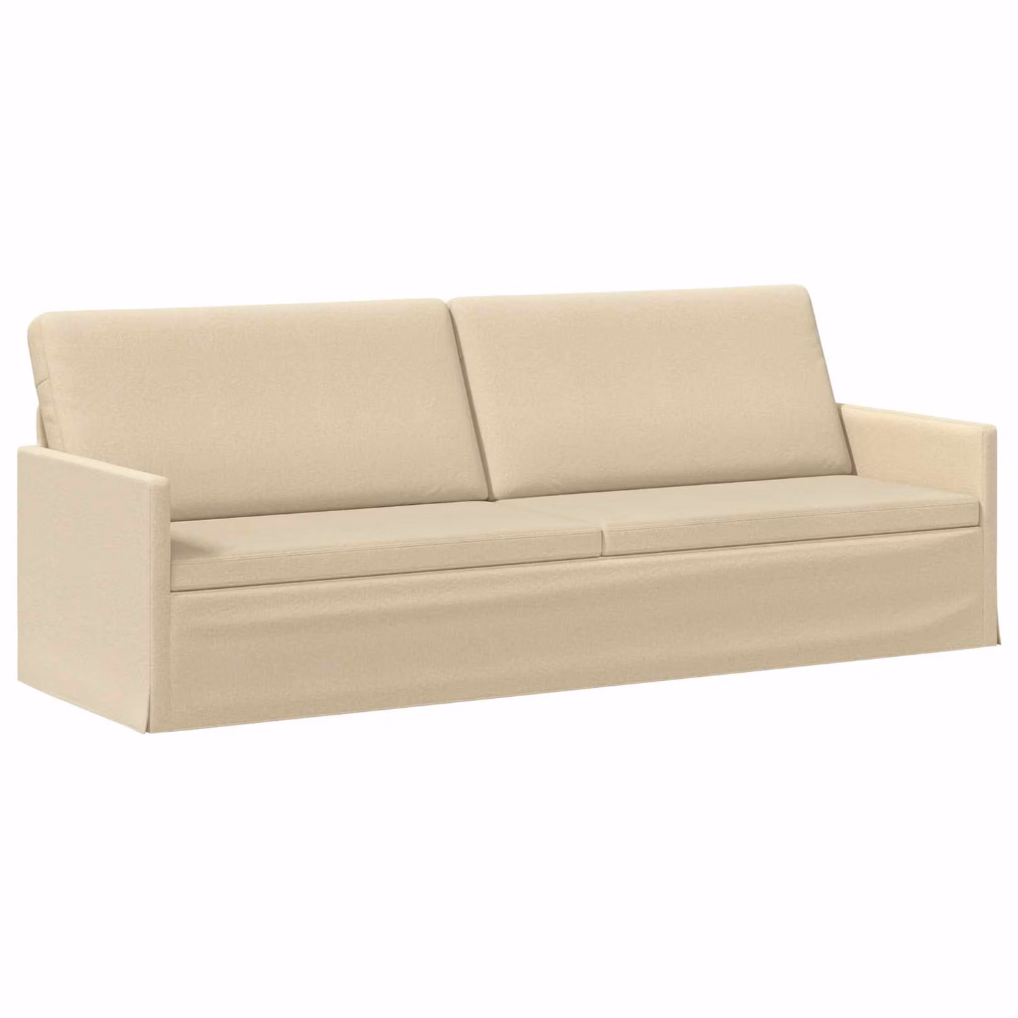 Divano a 3 posti moderno vidaXL in tessuto beige con struttura in metallo L/P/H: 220 x 81 x 82 cm