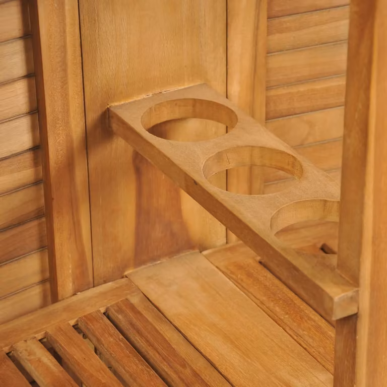set bistrot 3 pezzi con sedie pieghevoli in teak massiccio