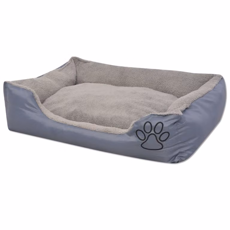 vidaXL Letto per cani con cuscino imbottito taglia S Grigio