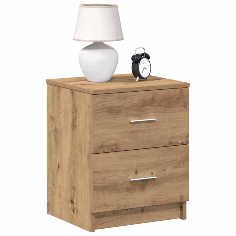 Set di 2 comodini vidaXL in stile moderno con 2 cassetti, colore rovere artigianale, L 40 cm x P 36 cm x H 50 cm