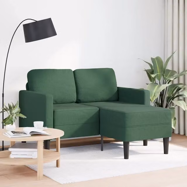 Divano a L con Chaise Longue Verde con struttura in legno e metallo vidaXL