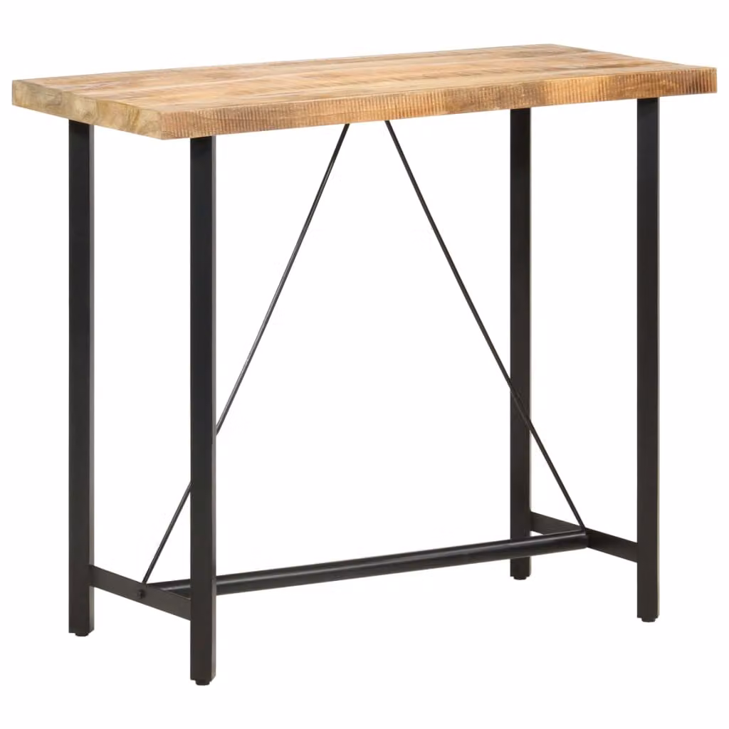 The Living Store Tavolo da bar 120x58x107 cm Legno di mango grezzo