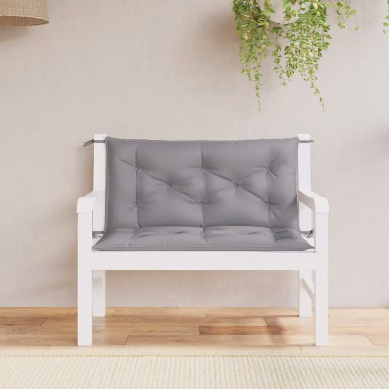 Set di 2 cuscini per panca da giardino vidaXL grigi in tessuto Oxford impermeabile e traspirante L 100 cm x P 50 cm x H 7 cm